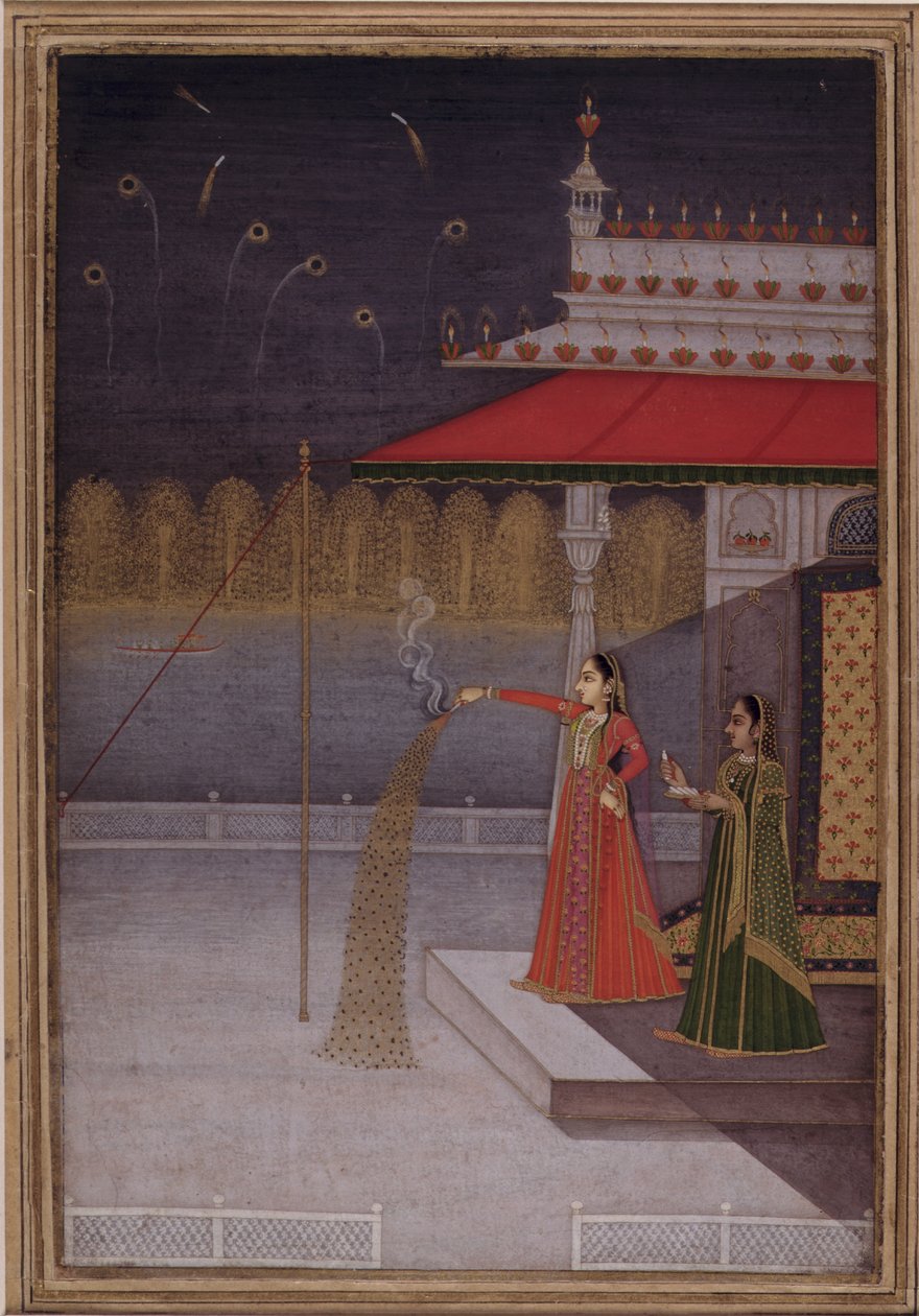 The Night of Shab-barat, c.1735-40 (neprůhledný akvarel na papíře) od Gouvardhan (attr. to)