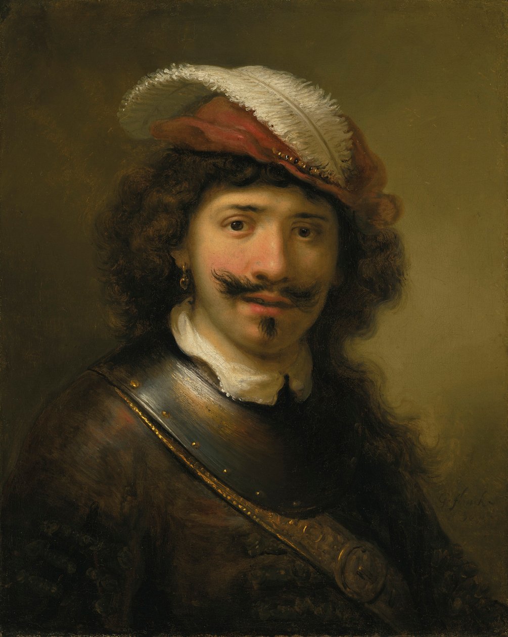 Portrét muže v rouchu a opeřeném klobouku, 1636. od Govaert Flinck
