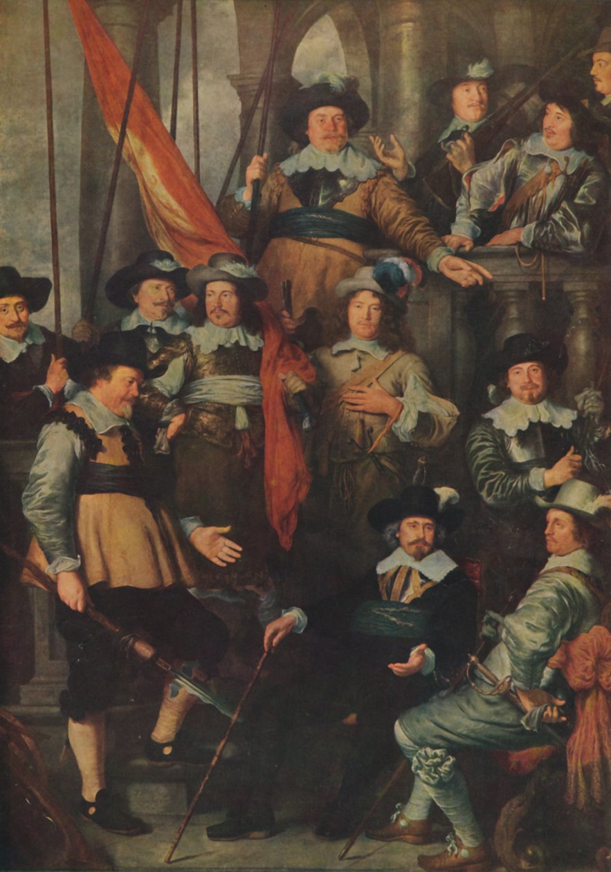 Společnost občanské gardy Amsterdamu...v roce 1645, 1914. od Govaert Flinck