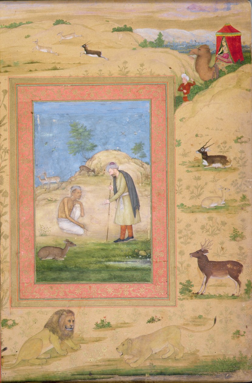 Majnun pokleká před Lailas Messengerem z alba Shah Jahan od Govardhan attr. to Govardhan attr. to