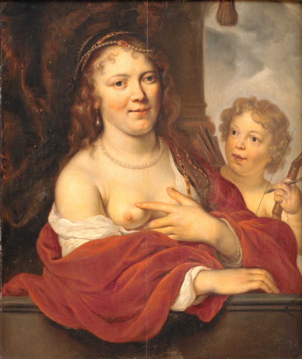 Dáma a její dítě jako Venuše a Amor od Govert Flinck