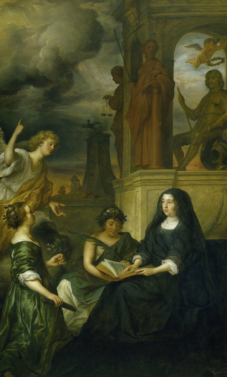 Alegorie na památku Frederika Hendrika (1584-1647), prince Oranžského, s portrétem jeho vdovy Amálie van Solmsové od Govert Flinck
