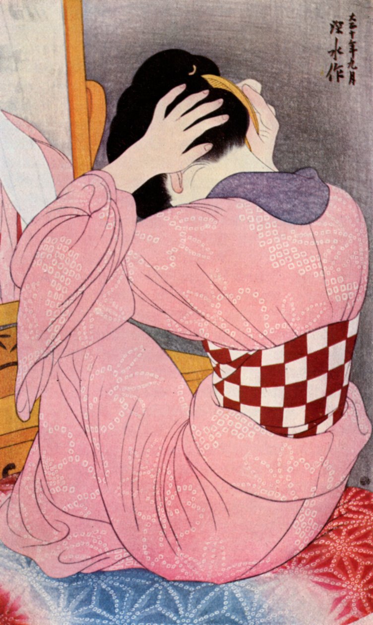 Japonka, která si upravuje vlasy, 20. léta 1930. od Goyo Hashiguchi