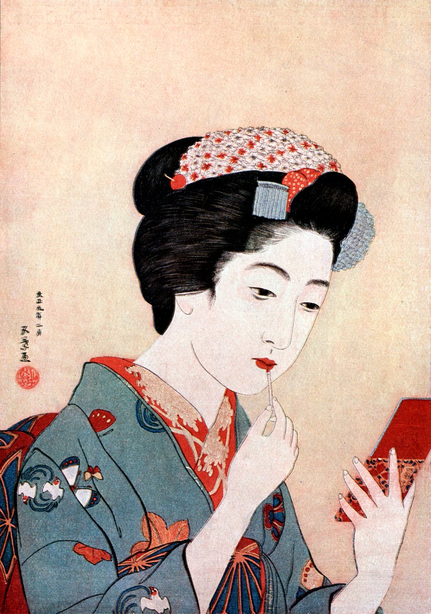 Žena se štětcem Beni, c1900-1921. od Goyo Hashiguchi