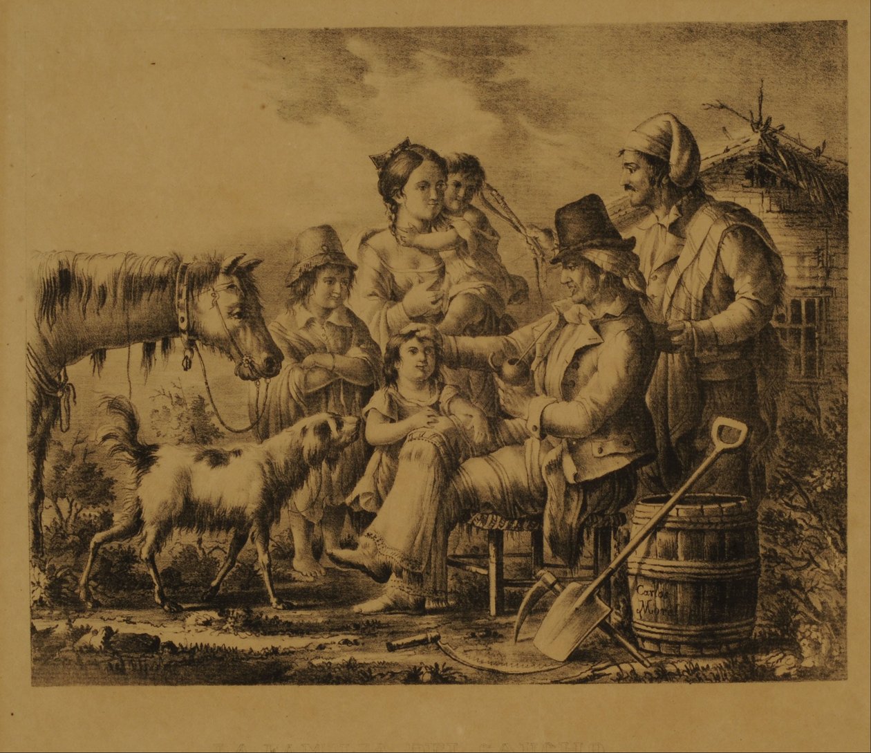 Gaučova rodina od Grabado  Gregorio Ibarra