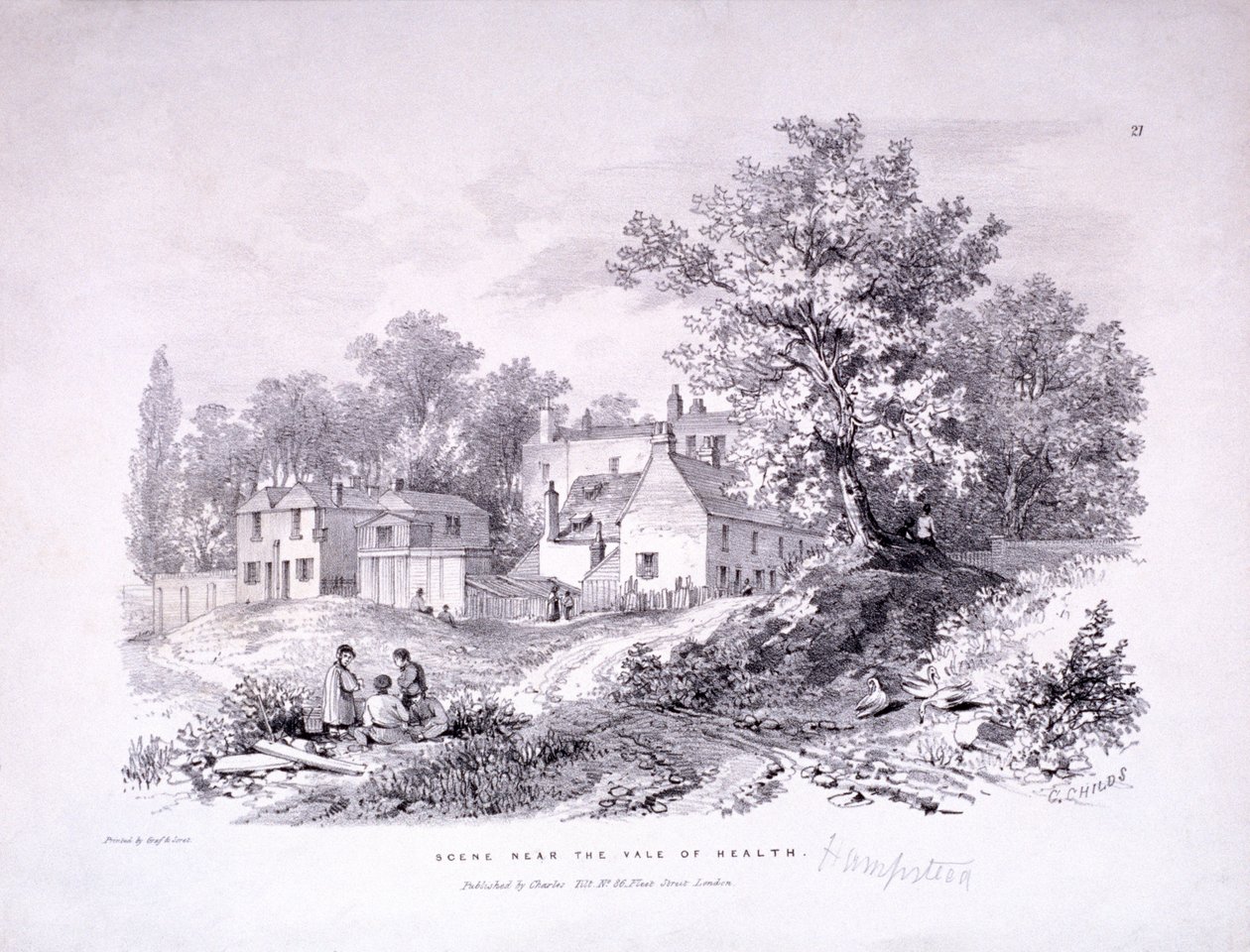 Hampstead Heath, Hampstead, Londýn, c1840 od Graf and Soret