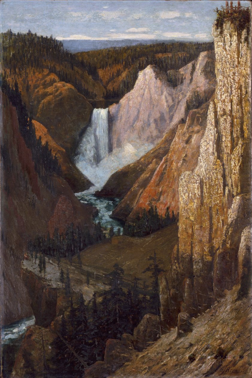 Pohled na Dolní vodopády, Grand Canyon of the Yellowstone od Grafton Tyler Brown