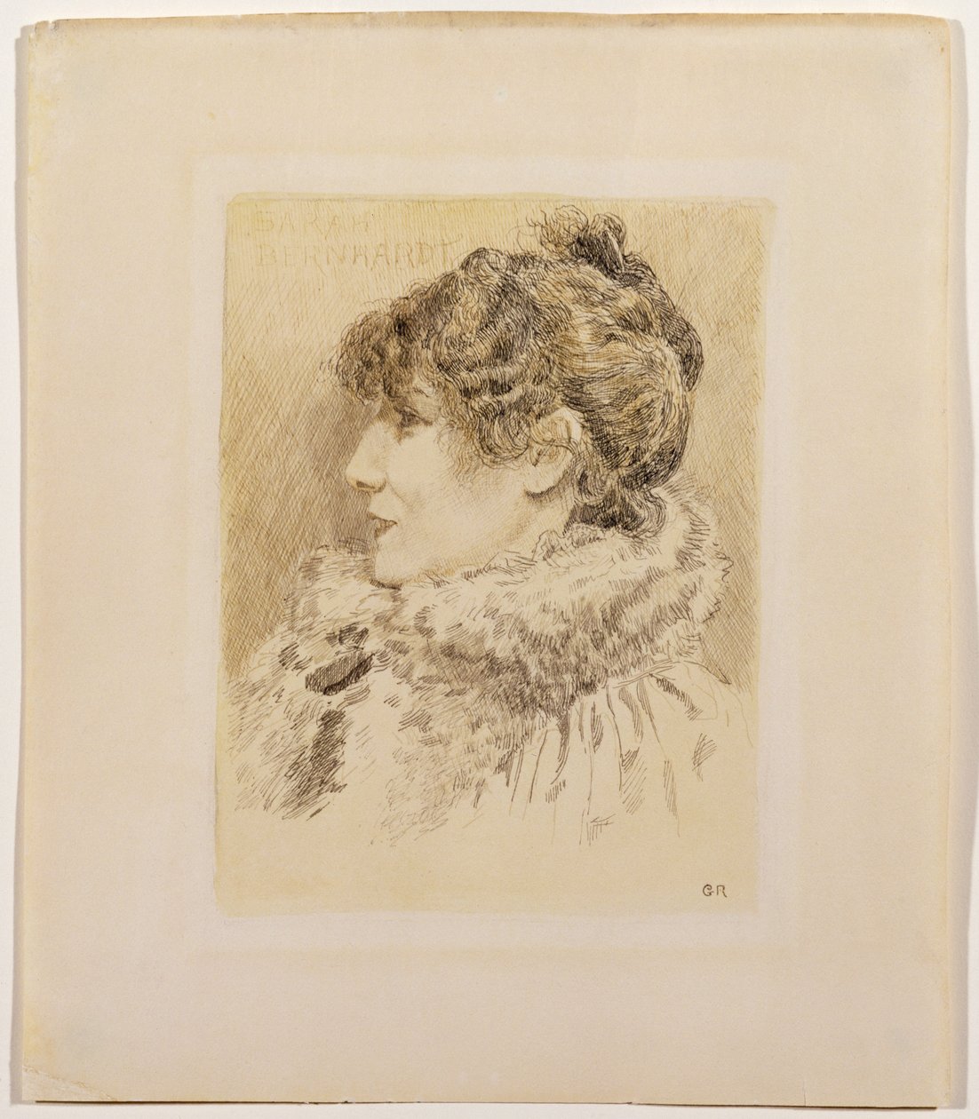Portrét Sarah Bernhardt (1844-1923) (inkoust a mytí na papíře) od Graham Robertson