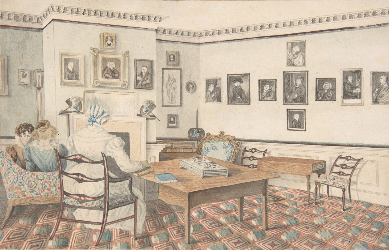 Přijímací místnost v Hattonu, Warwickshire, 1820-30. od Granddaughters of Dr. Samuel Parr.
