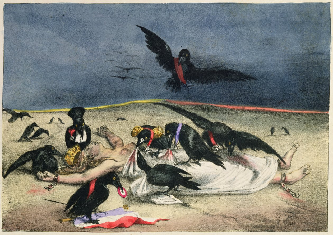 Francie doručena vranám všeho druhu, z „La Caricature“, 31. října 1831 od Grandville
