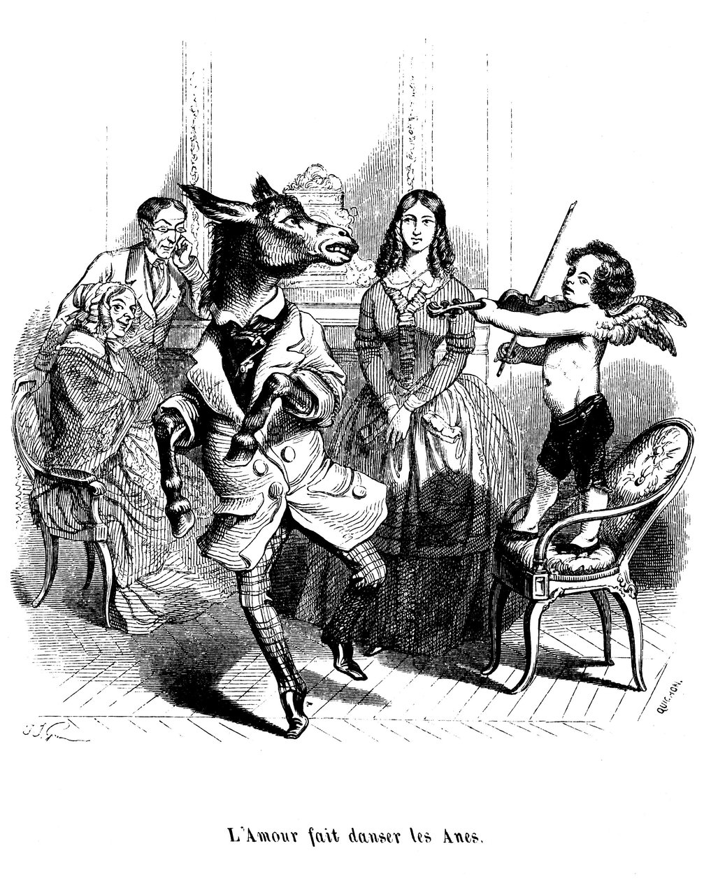 Ilustrace ke knize "100 přísloví od Grandville (1803 47)