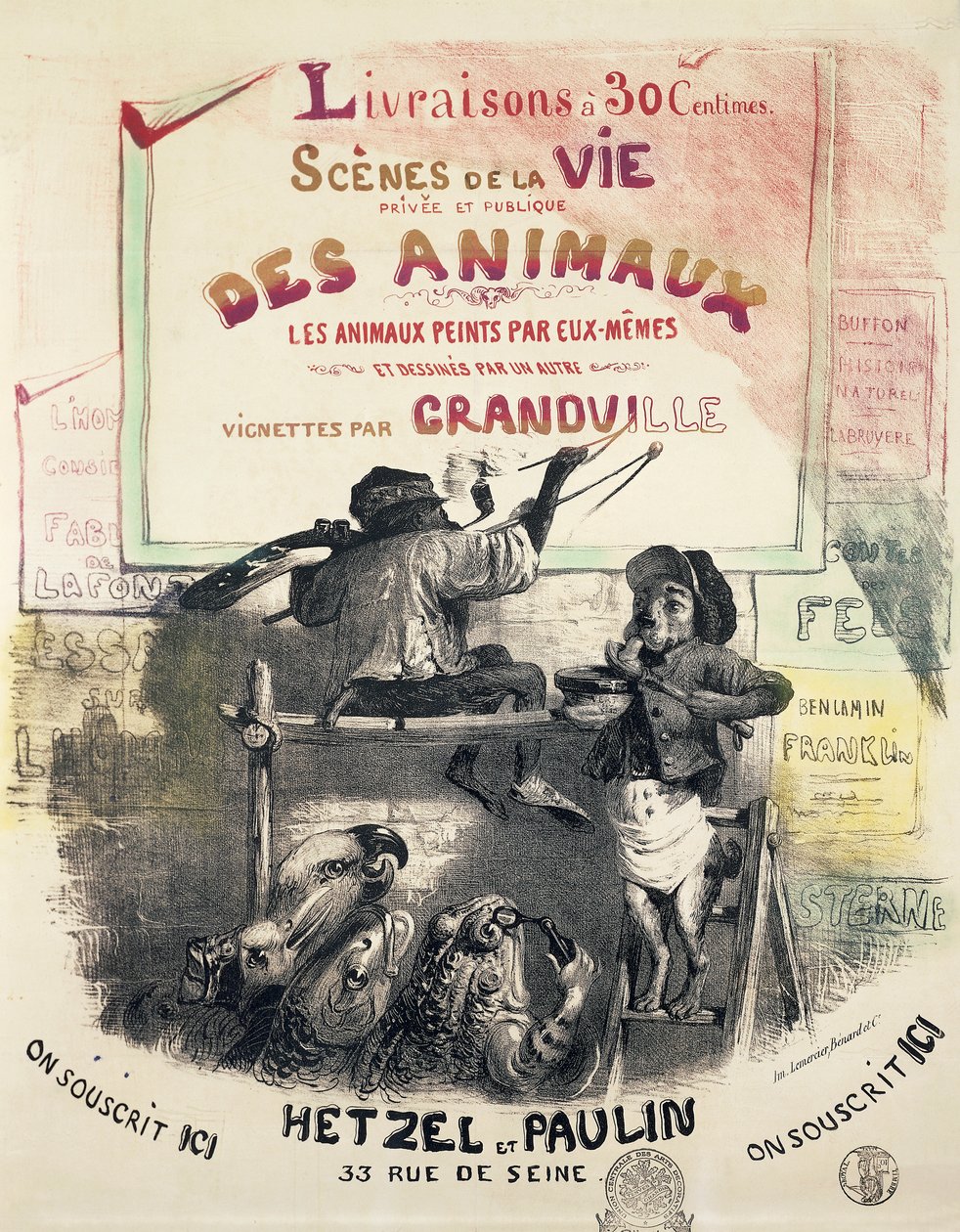 Scenes de la Vie des Animaux, Gerard Grandville (1803-1847) od Grandville
