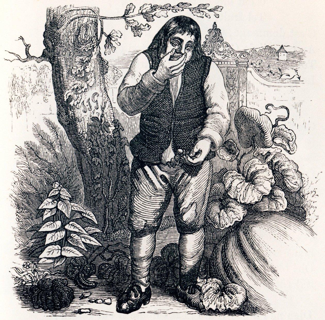 Žalud a dýně (Le gland et la citrouille) - Bajky od La Fontaina od Grandville