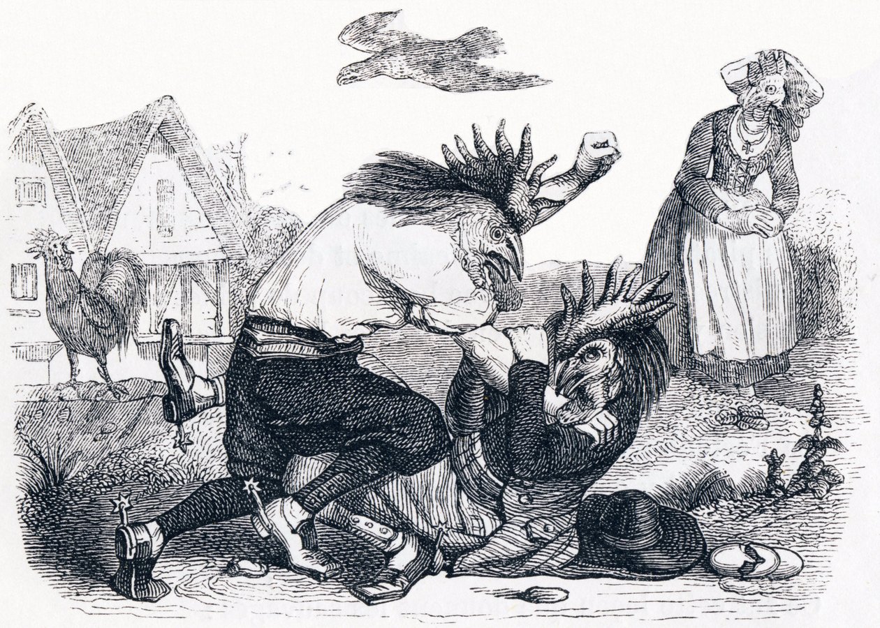 Dva pražírny - Fables od La Fontaine od Grandville