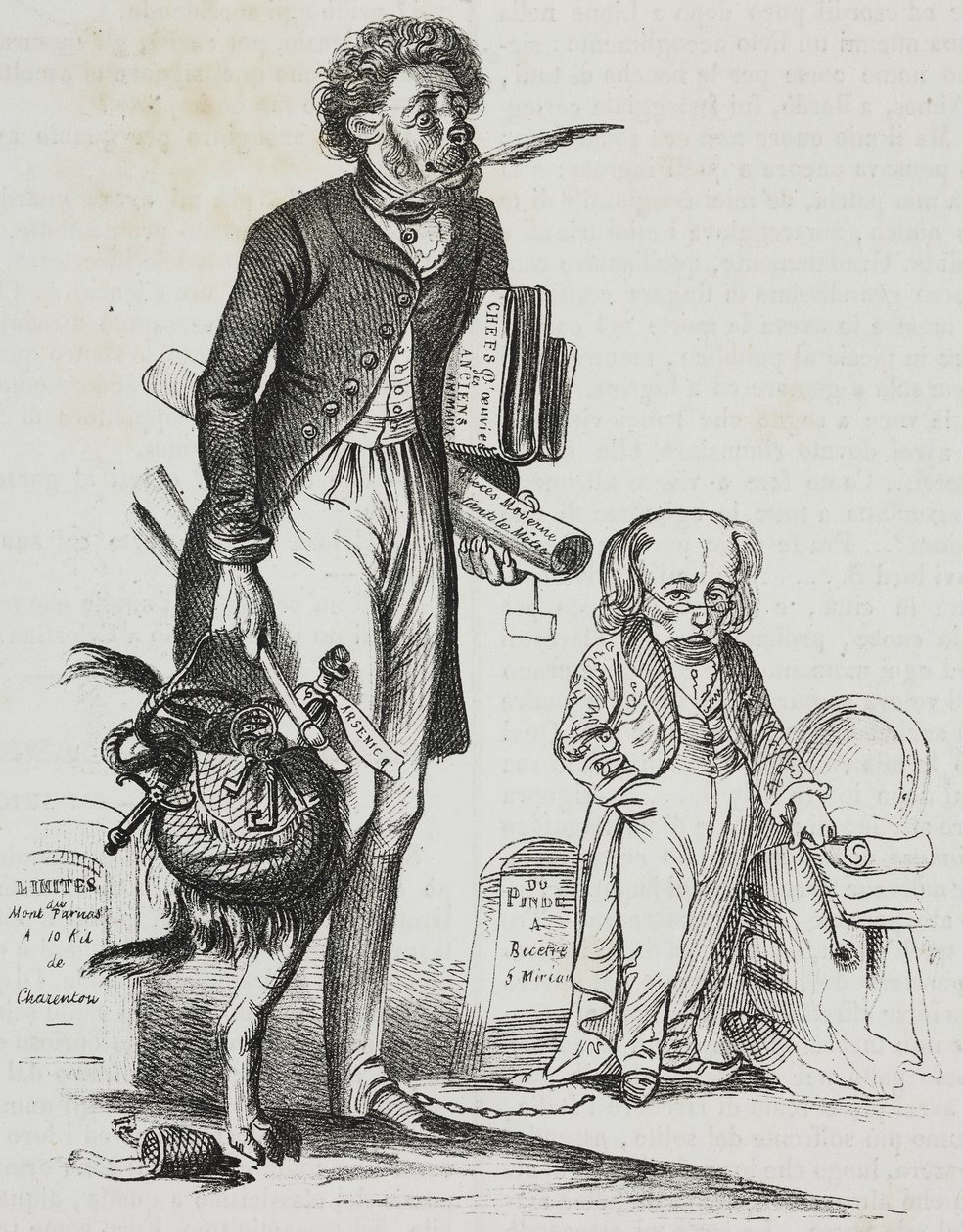Proč brát zvířatům náhubek?, karikatura Jean-Jacques Grandville (1803-1847), litografie Gaetano Riccio z Poliorama Pittoresco, č. 38, 30. dubna od Grandville