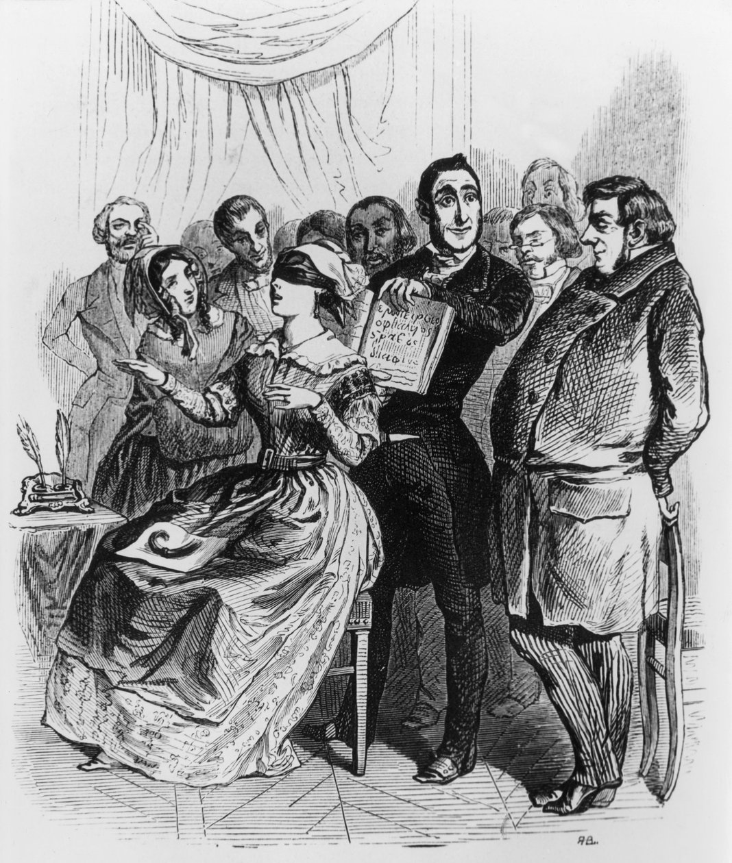 Slepý veřejný jasnovidec komwalker Subjekt, který vidí hodinu žaludkem a čte páteří. od Grandville (1803 47)