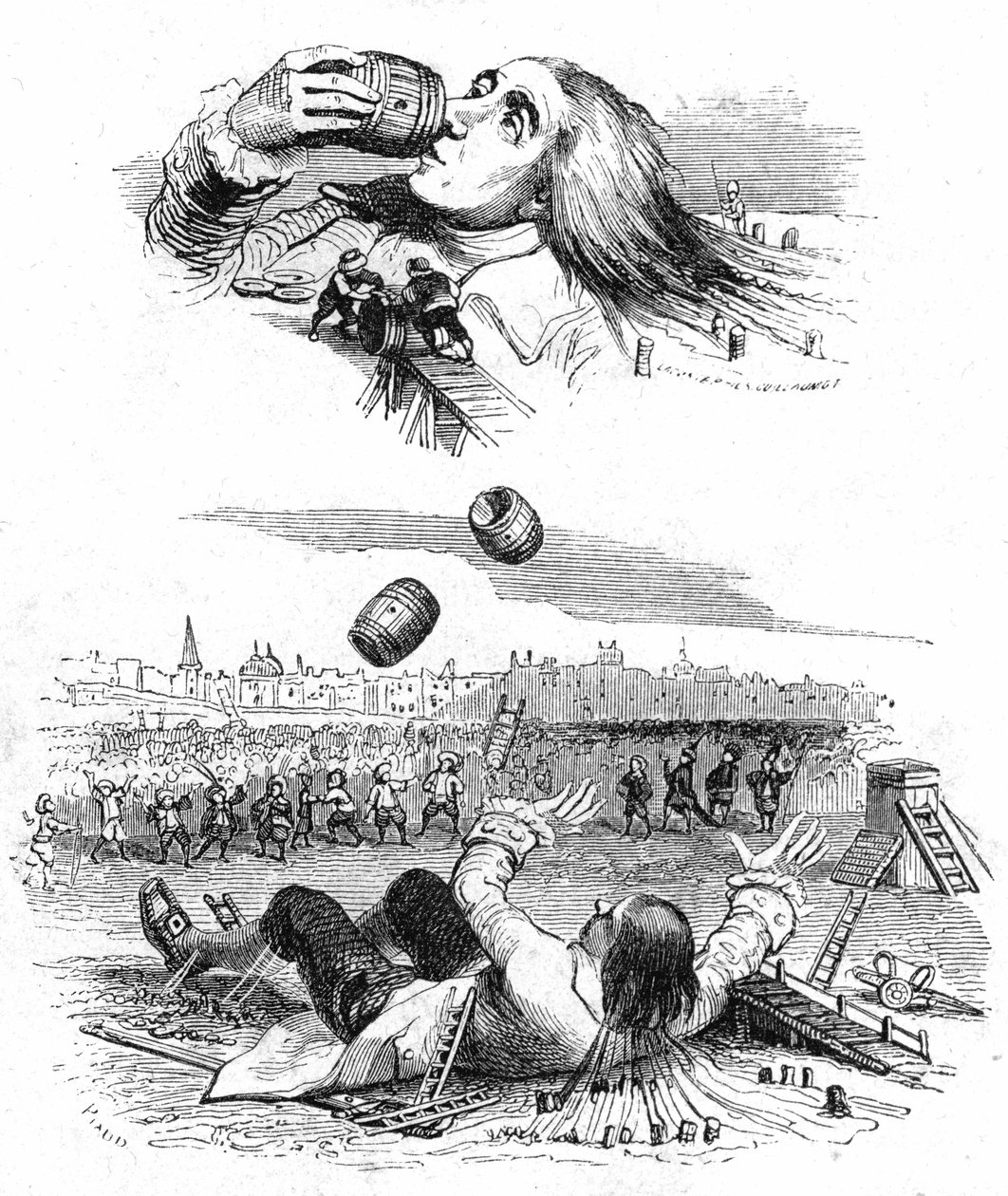 Ilustrace ke knize Gulliverovy cesty, kterou napsal Jonathan Swift od Grandville (1803 47)