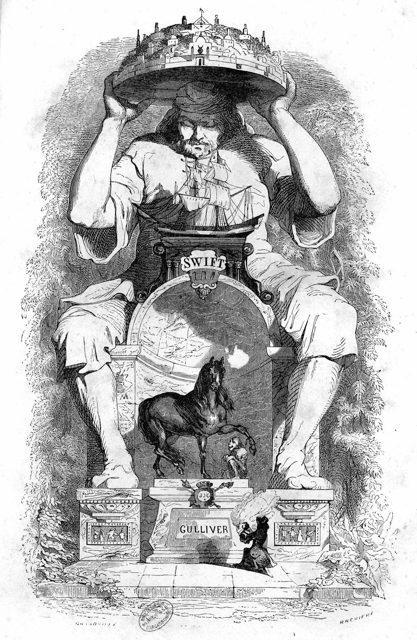 Ilustrace ke knize Gulliverovy cesty, kterou napsal Jonathan Swift od Grandville (1803 47)