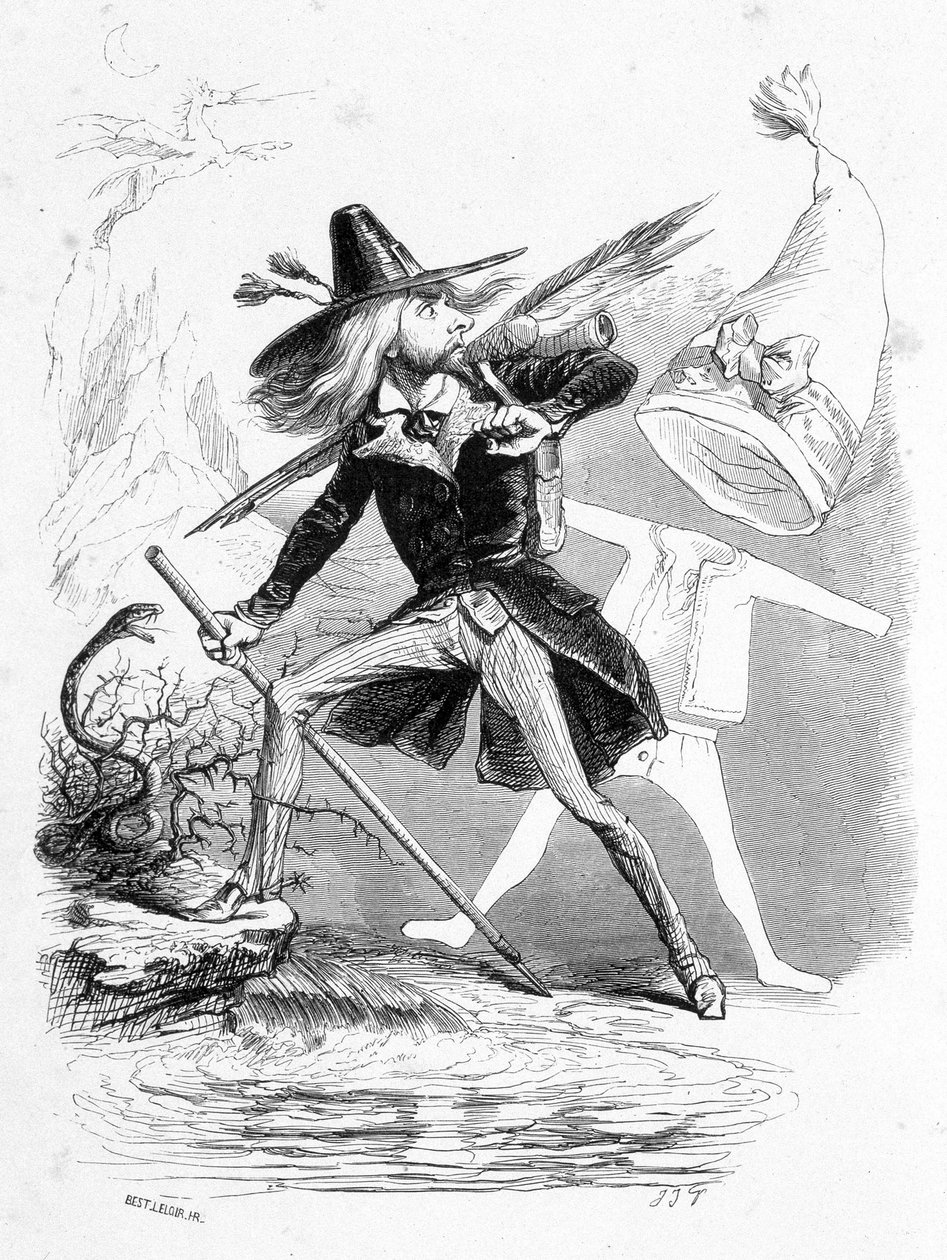 V „“ Jérôme Paturot při hledání společenského postavení“ od Louise Reybauda od Grandville