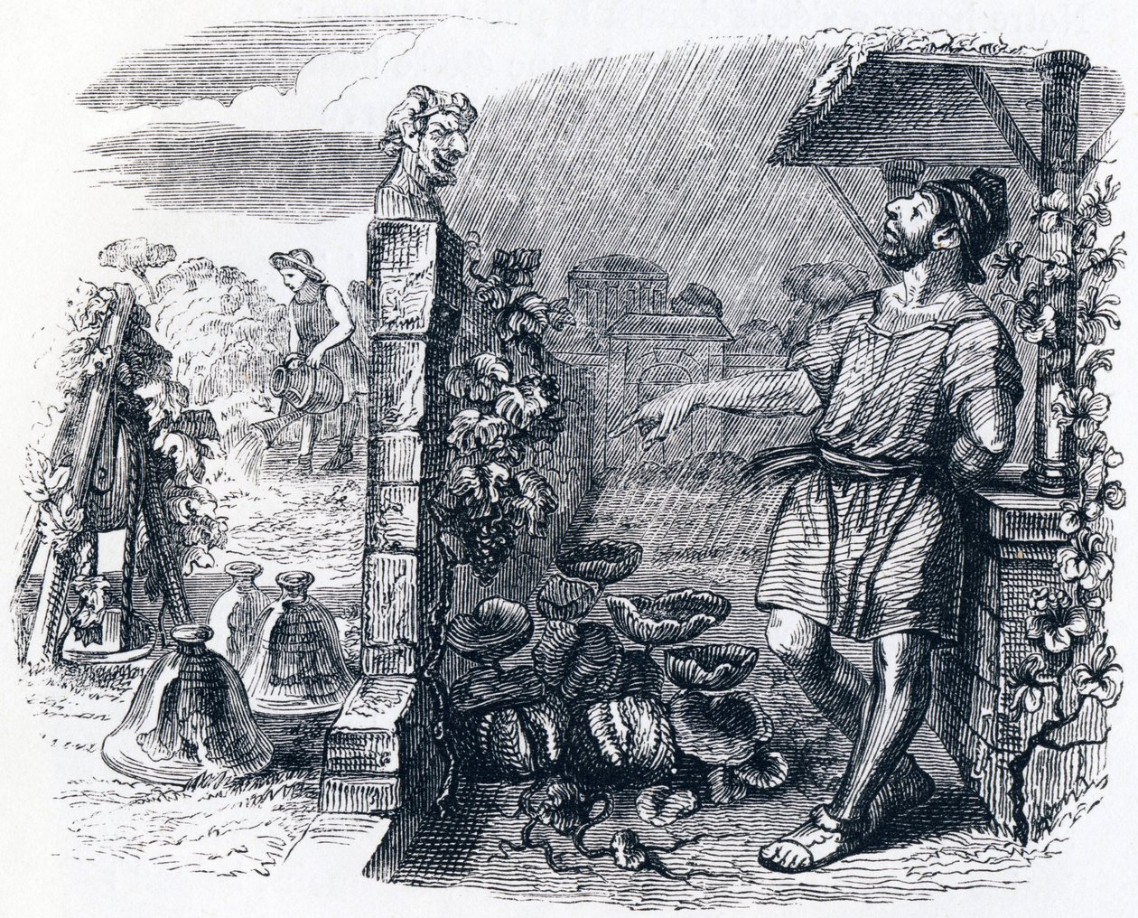 Jupiter a nájemný farmář - Bajky od La Fontaine od Grandville