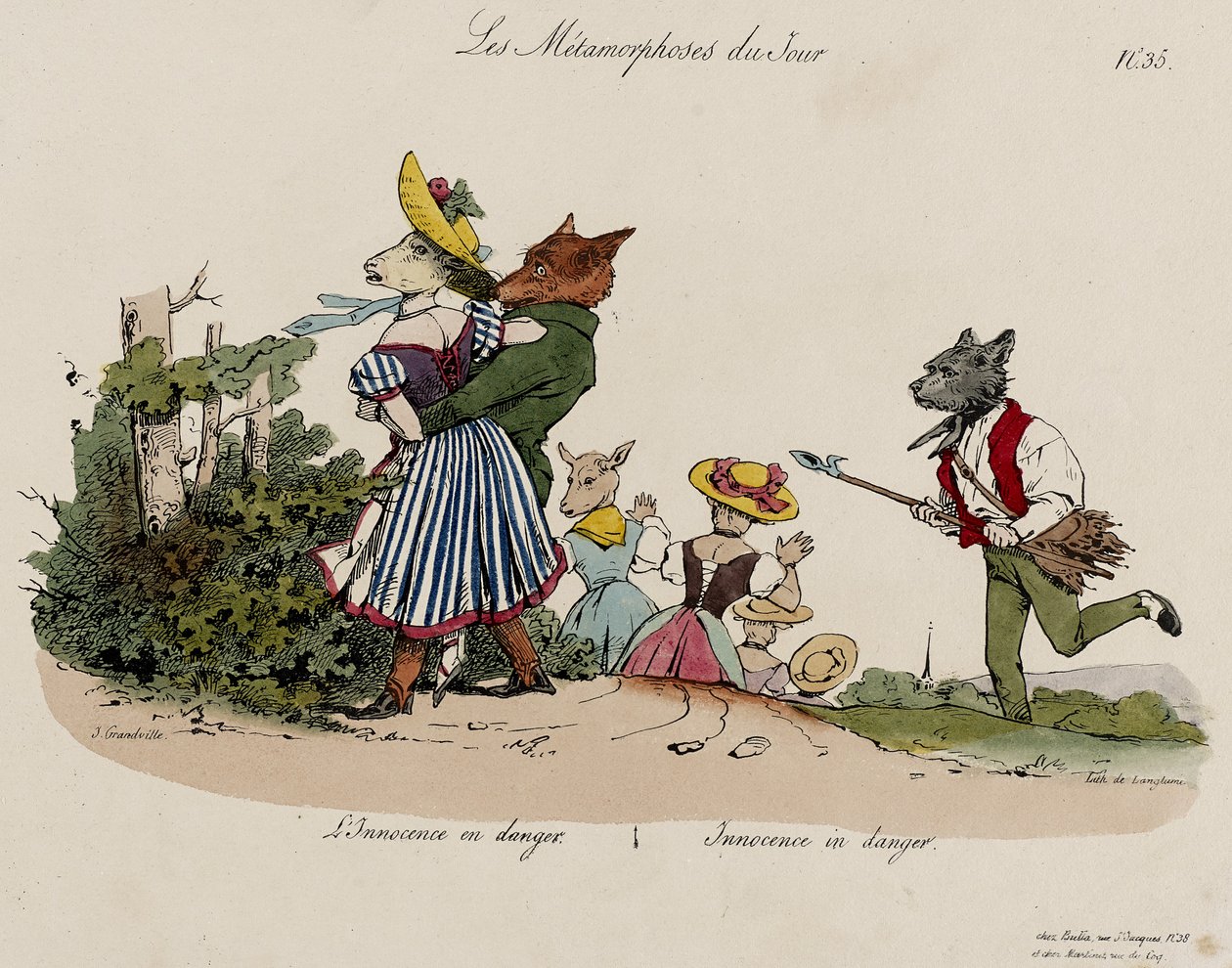 Daily Metamorphoses, č. 35 (ručně kolorované lito) od Grandville