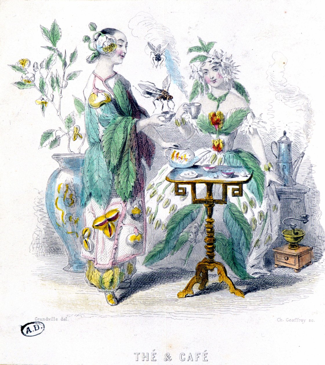 Čaj a káva - alegorie od Grandville od Grandville
