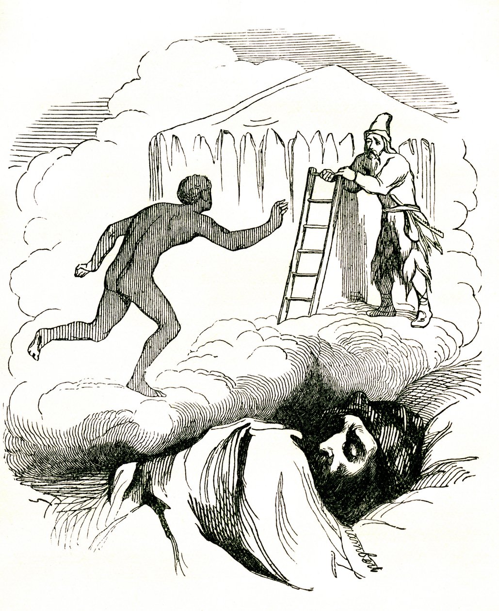 Dobrodružství Robinsona Crusoe, Daniel De Foe, konec 19. století (rytina) od Grandville (1803 47)
