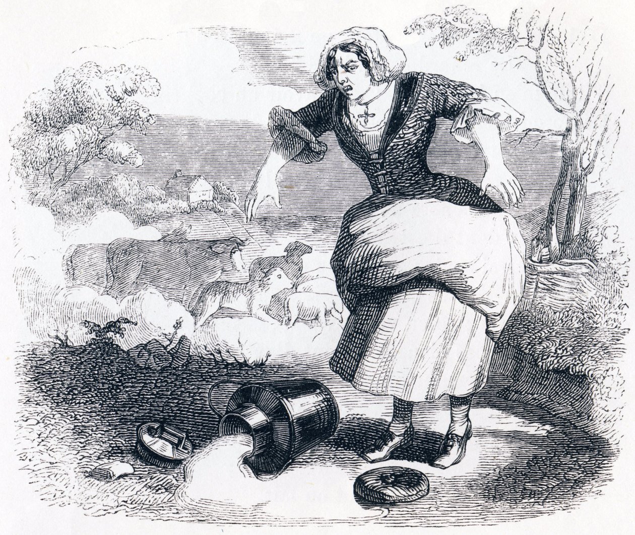 Mlékárna a sklenice na mléko - Bajky od La Fontaine od Grandville