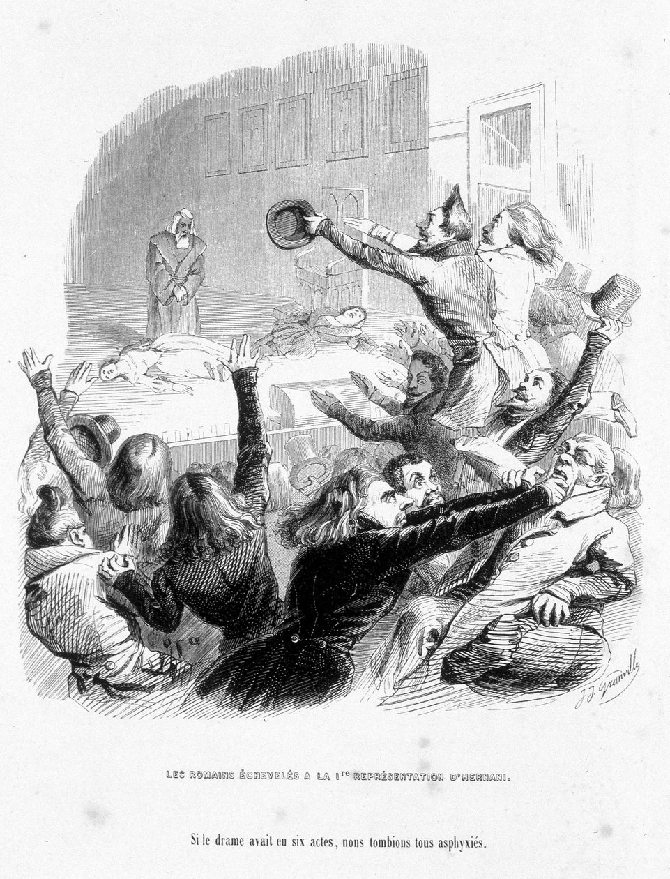 První zastoupení Hernaniho mají Římané od Victora Huga (1830). Karikatura V „“ Jerome Paturot při hledání společenského postavení“ napsal Louis Reybaud od Grandville
