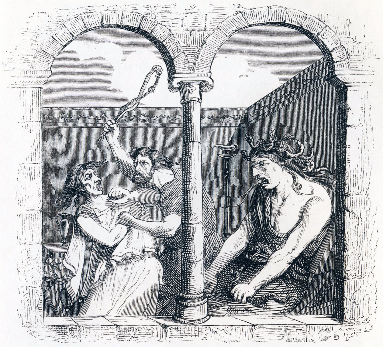 Neshoda (La discorde) - Bajky od La Fontaina od Grandville
