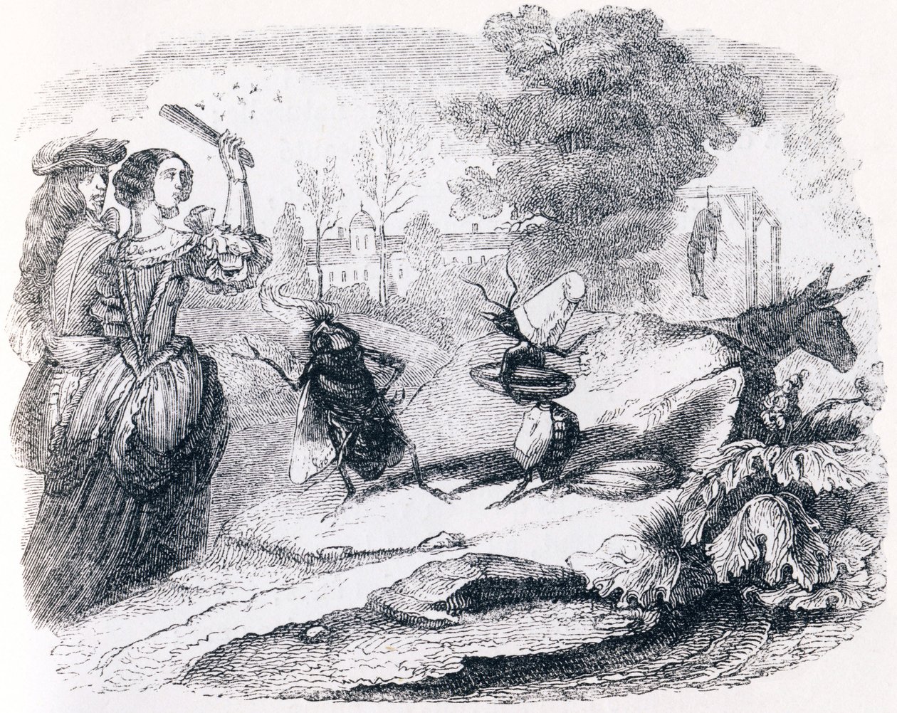 Moucha a mravenec (La mouche et la fourmi) - Bajky od La Fontaina od Grandville