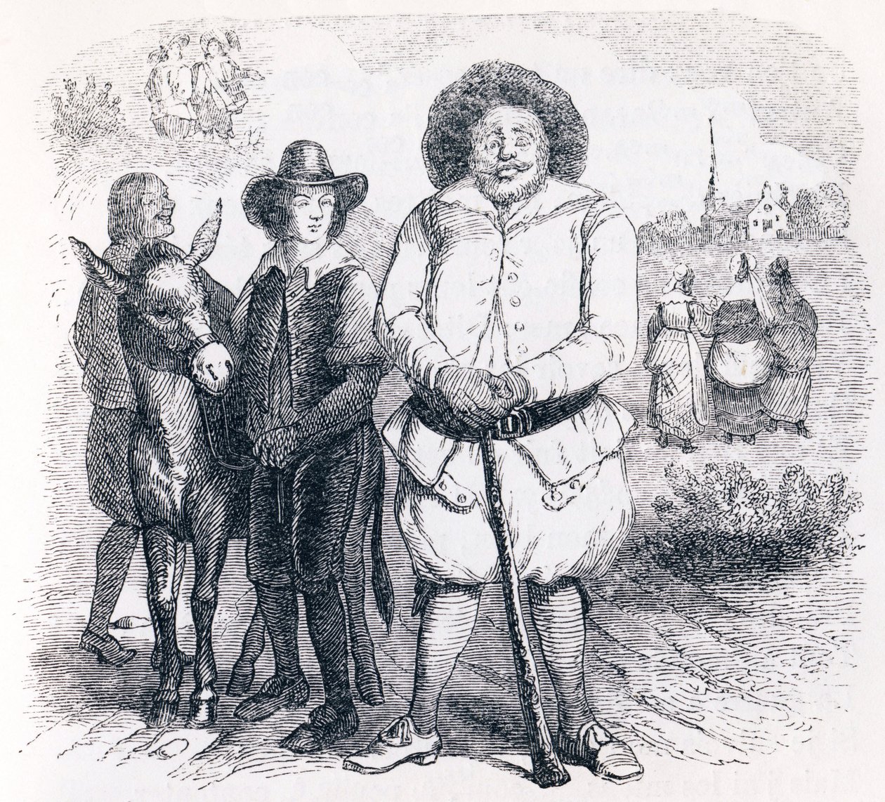 Mlynář, jeho syn a osel - Bajky od La Fontaina od Grandville