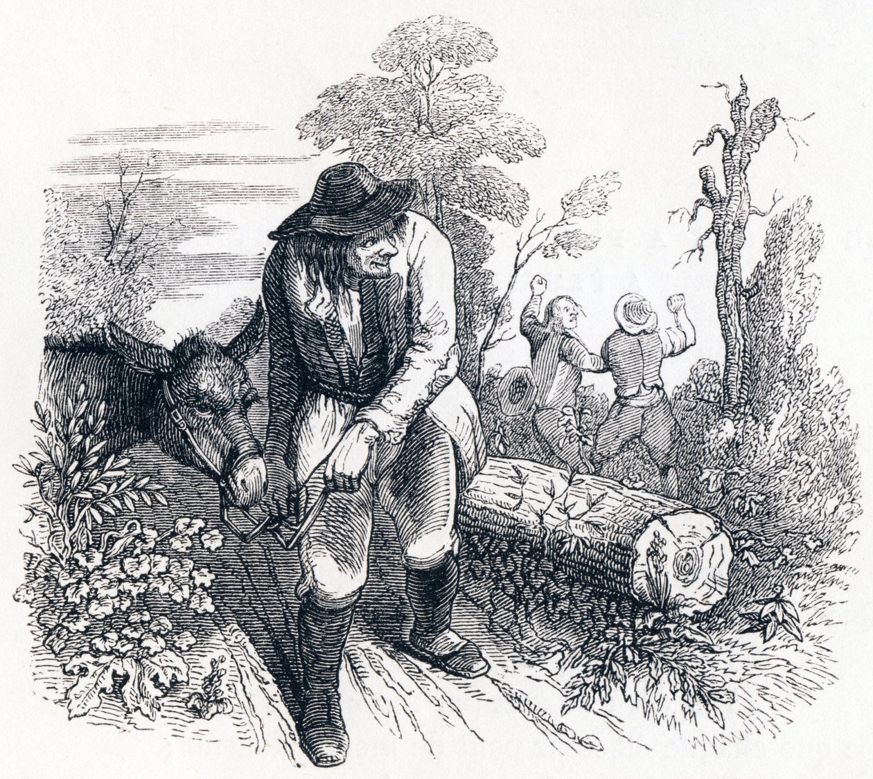 Krádež a osel - Bajky od La Fontaina od Grandville