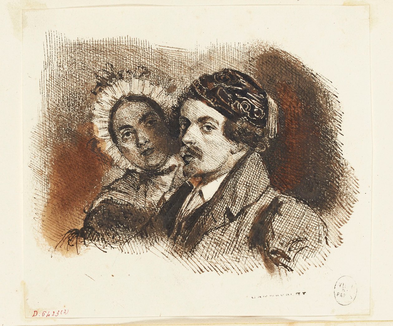 Dvojportrét Grandvilla a Henriette od Grandville