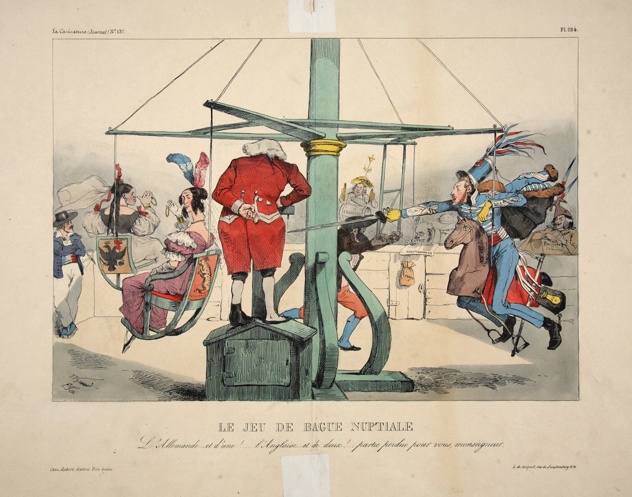 Sada svatebních prstenů. Německá... a duna!...Angličtina...a dvě!...hra pro tebe ztracená, monseigneure, hospode. 1833 od Grandville