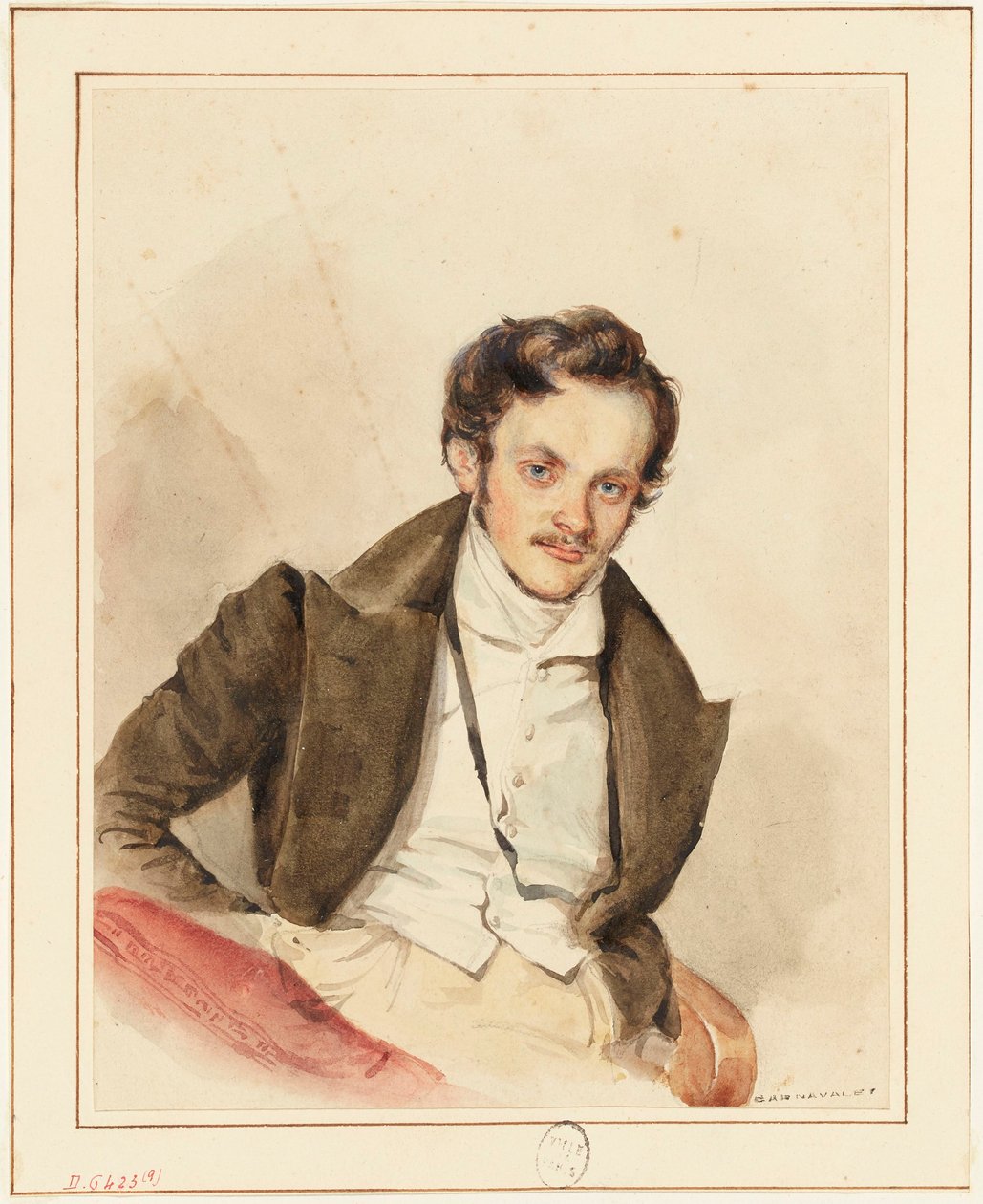 Portrét přítele, pravděpodobně Guiauda (1811-1876) od Grandville