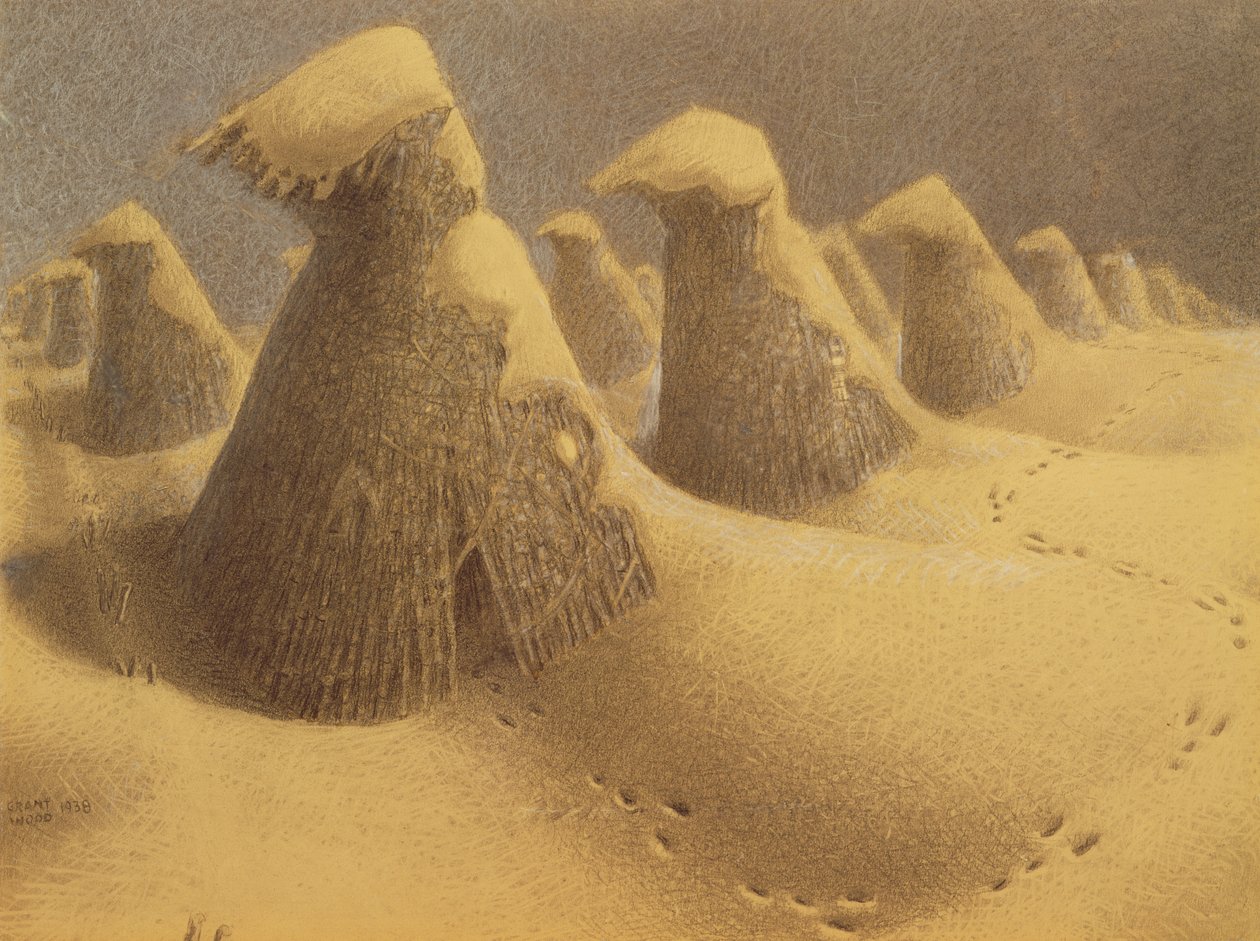 ledna 1938 (uhlí a křída) od Grant Wood