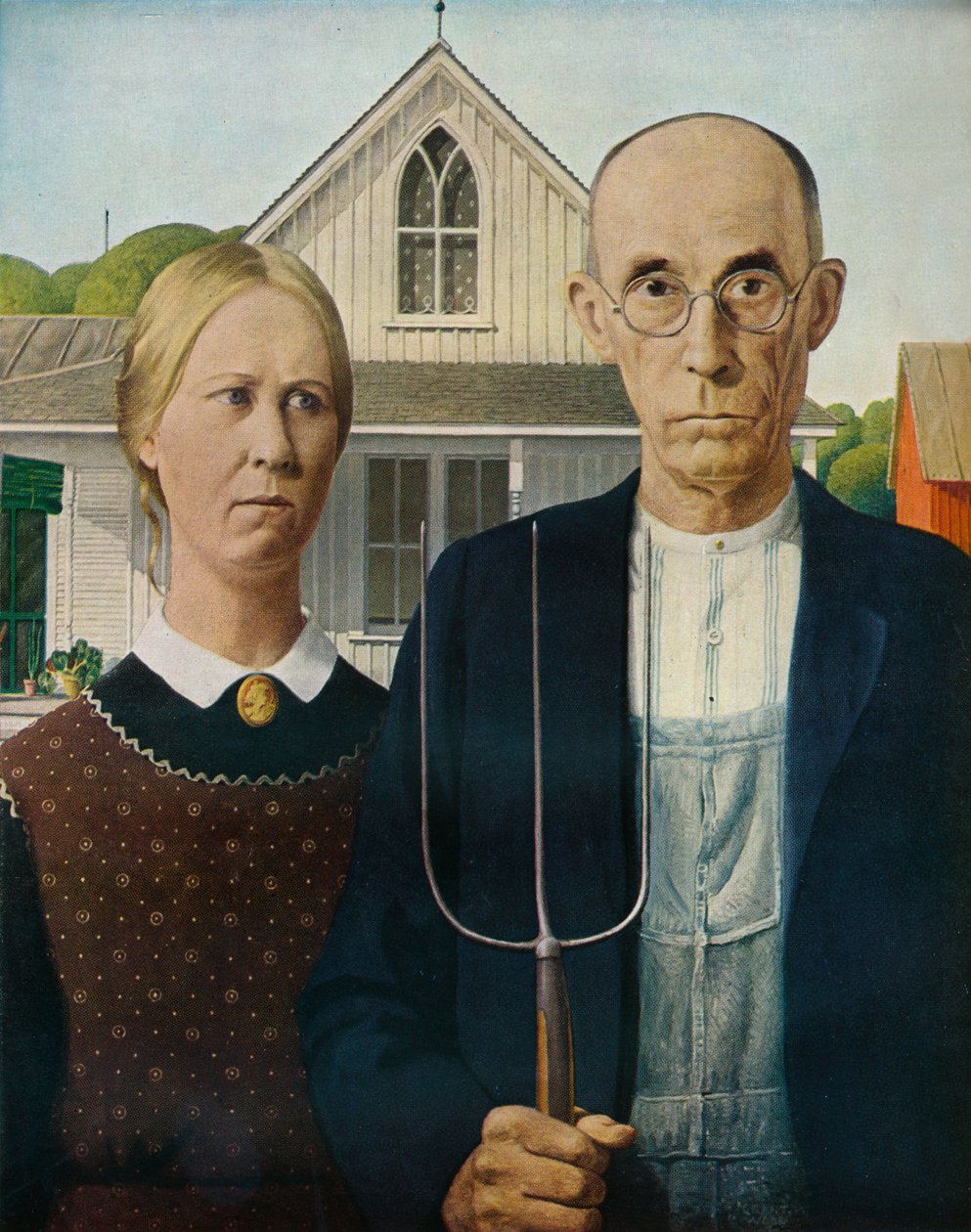 Americká gotika, 1930 od Grant Wood