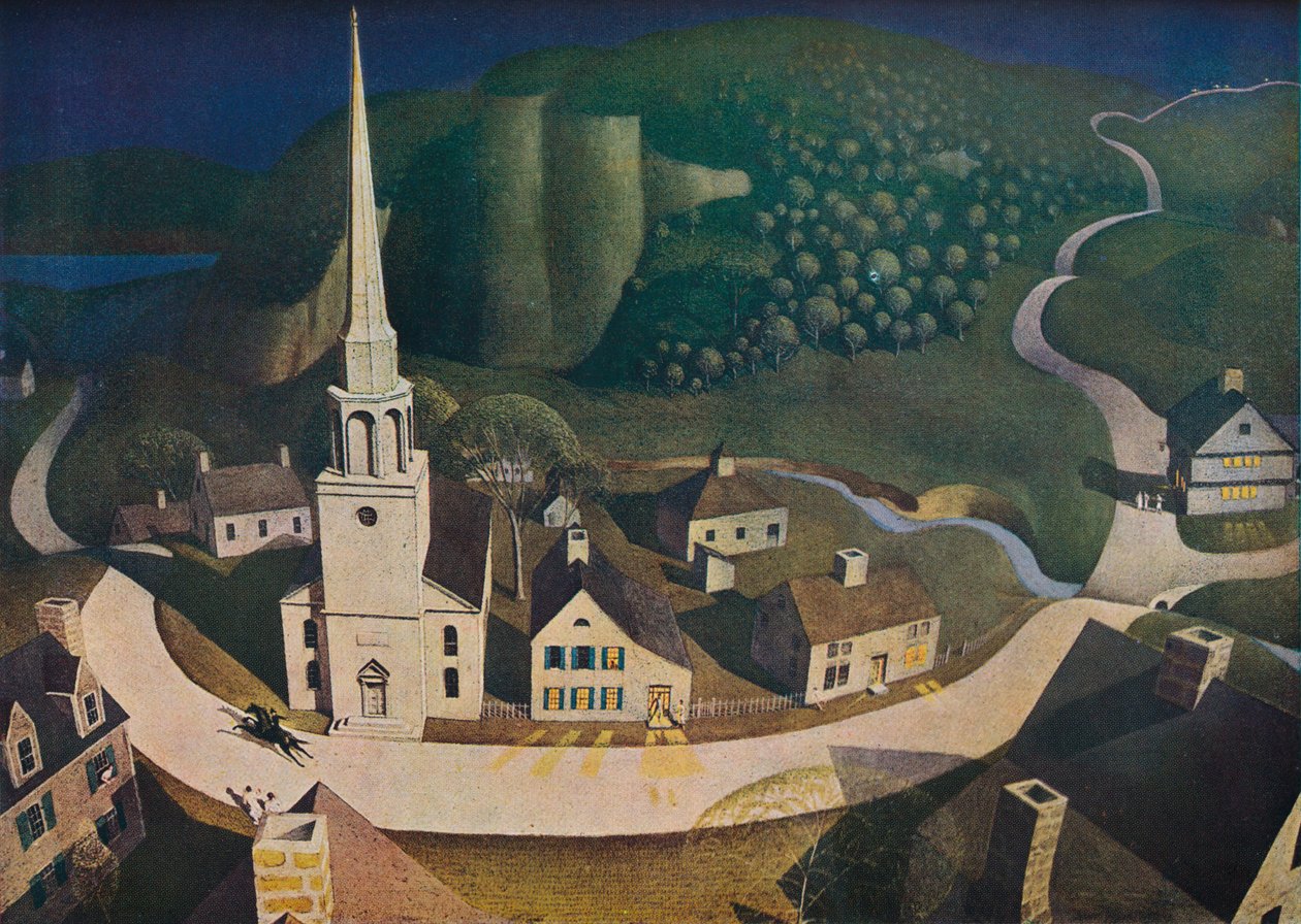 Půlnoční jízda Paula Revereho, 1931, 1943. od Grant Wood