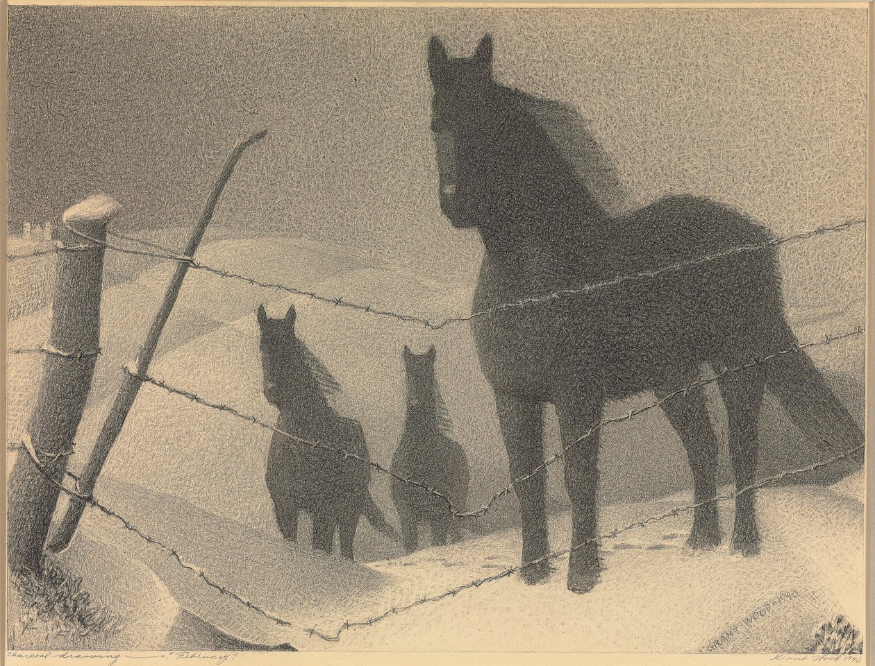 Studie na "únor", 1940 od Grant Wood
