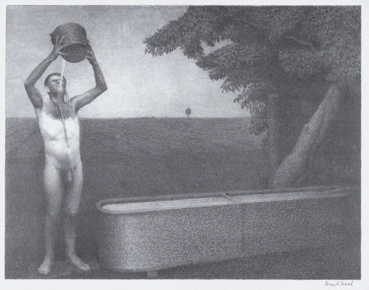 Dusná noc, 1939 od Grant Wood