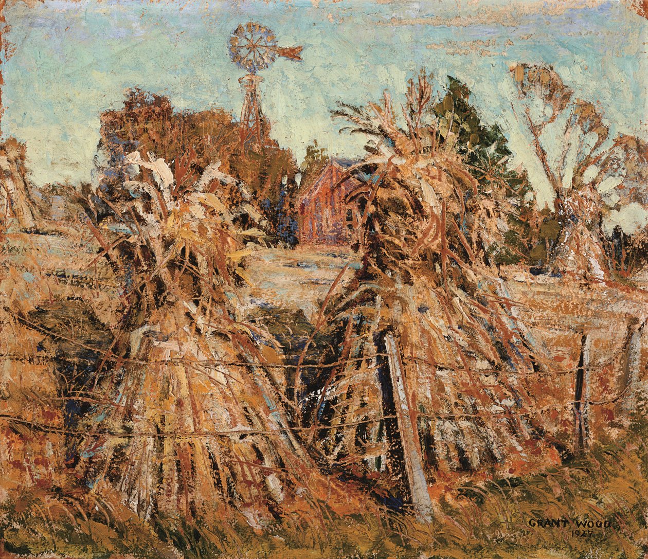 Kukuřičné pole od Grant Wood