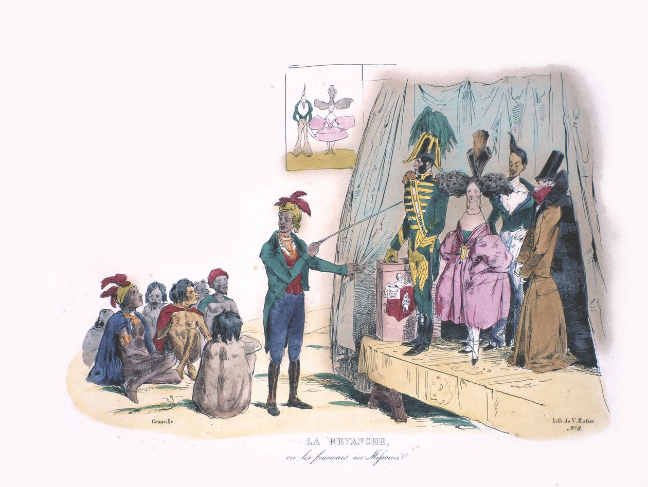 La Revanche, kolem roku 1830 (ručně kolorované lito) od Granville