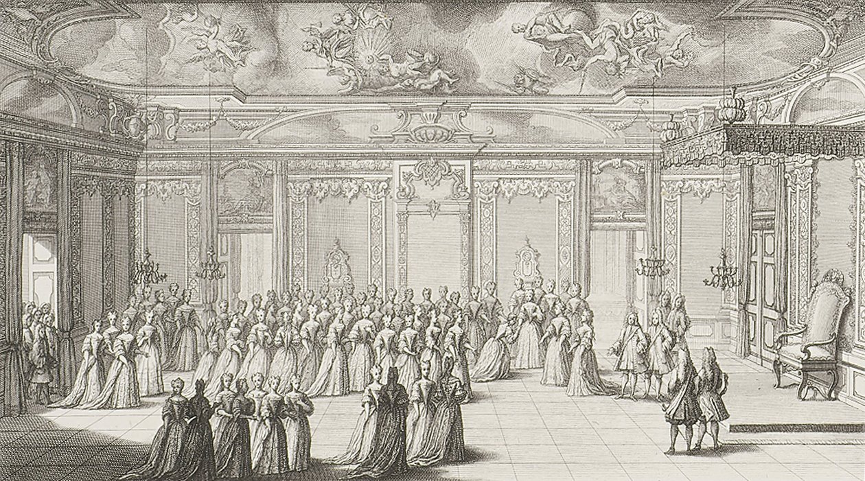 Audienční komora při přijetí nevěsty v drážďanském paláci dne 2. září 1719 od Gérard II Scotin