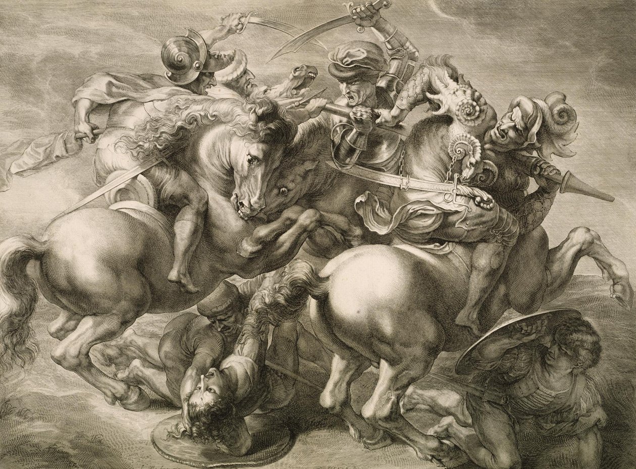 Bitva čtyř jezdců (Battle of Anghiari) od Gérard Edelinck