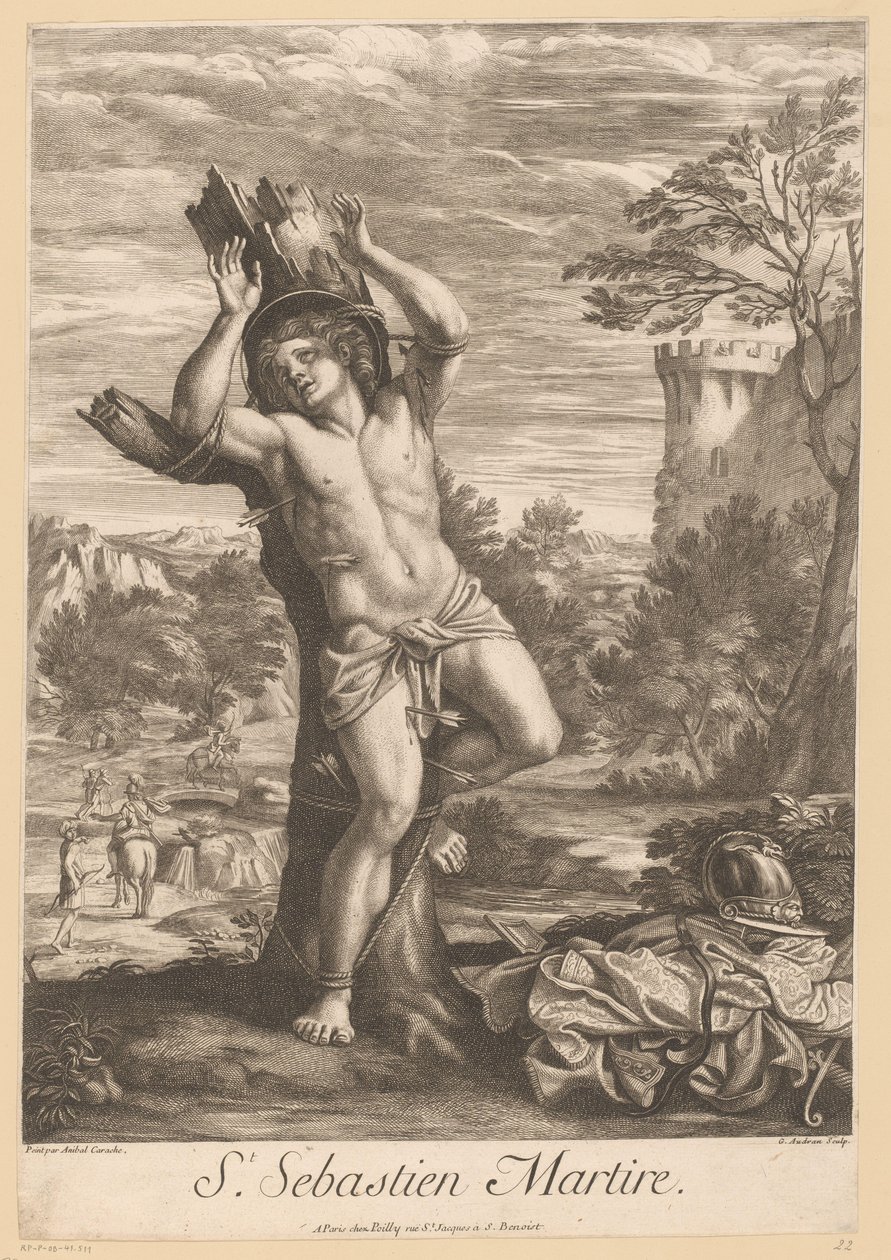 H. Sebastiaan St. Sebastien Martire (titul na předmětu) od Gérard Audran