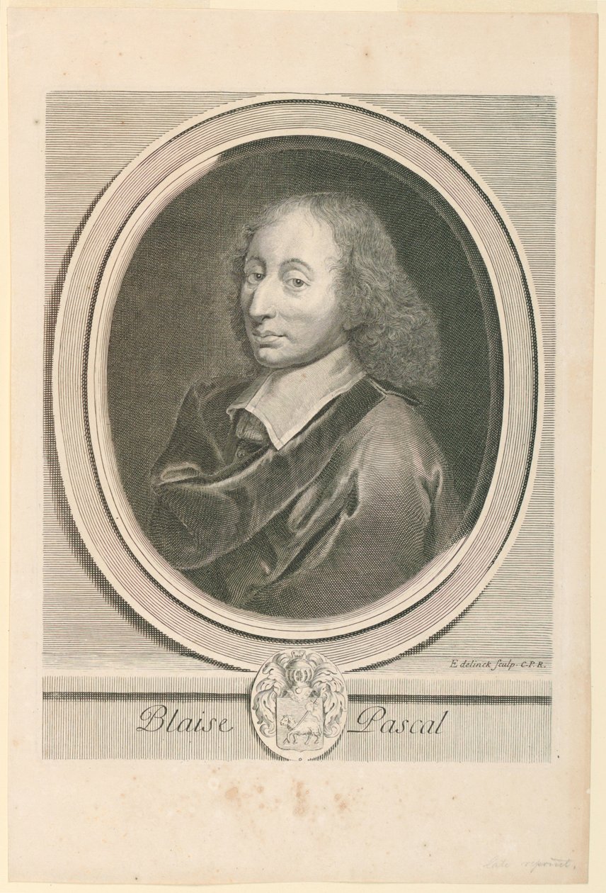 Portrét Blaise Pascala (1623-1662) od Gérard Edelinck