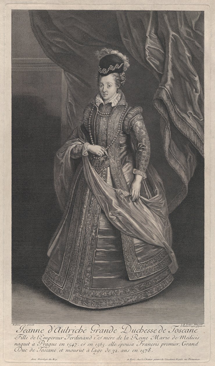 Portrét Joanny Rakouské, velkovévodkyně z Toskánska, ca. 1707 od Gérard Edelinck