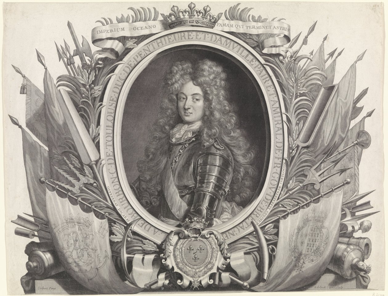 Portrét Ludvíka Alexandra Bourbonského Louis Alexandre de Bourbon, hrabě z Toulouse od Gérard Edelinck