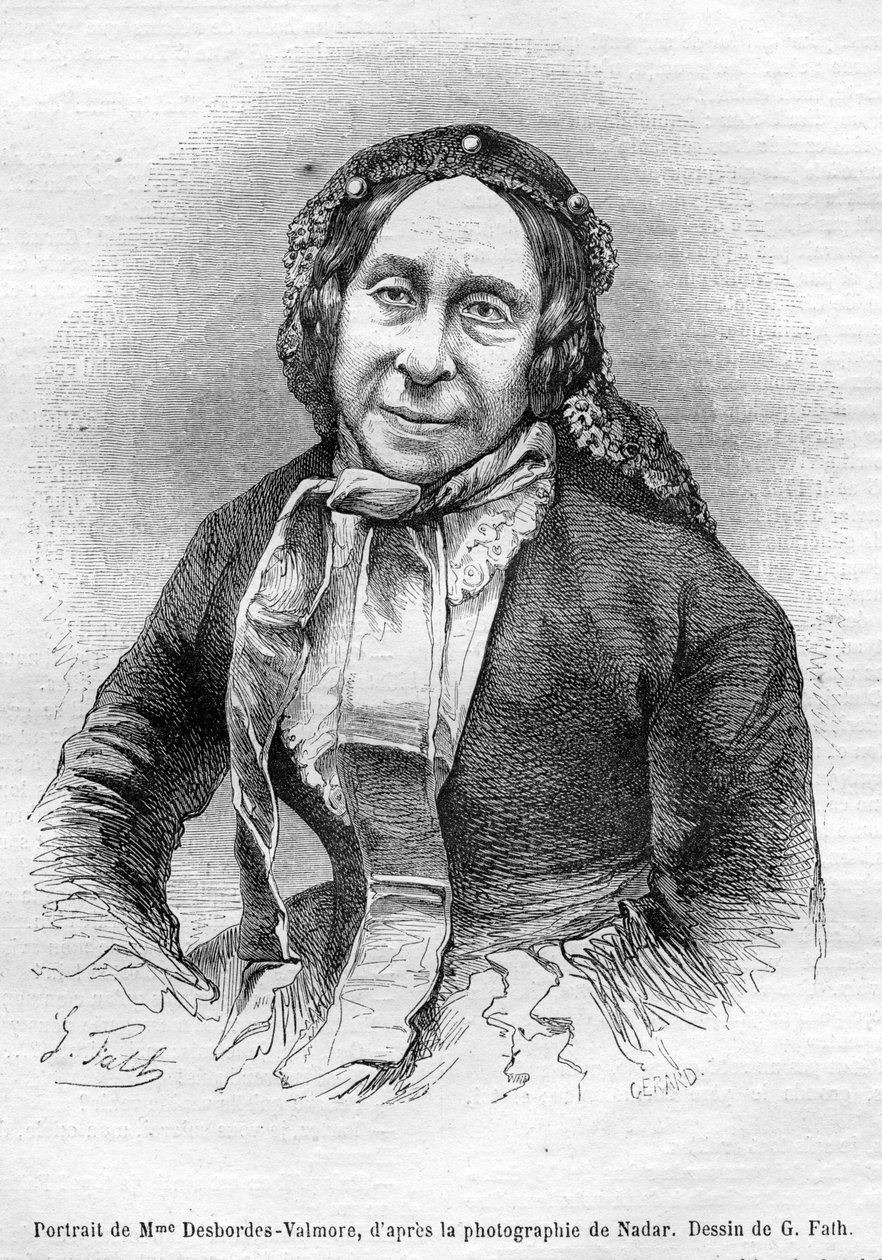 Marceline Desbordes Valmore portrét hrob od «Gérard» d’après Georges Fath d’après Nadar
